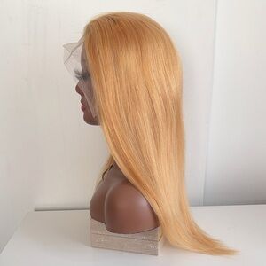 20”100% human hair honey blonde wig